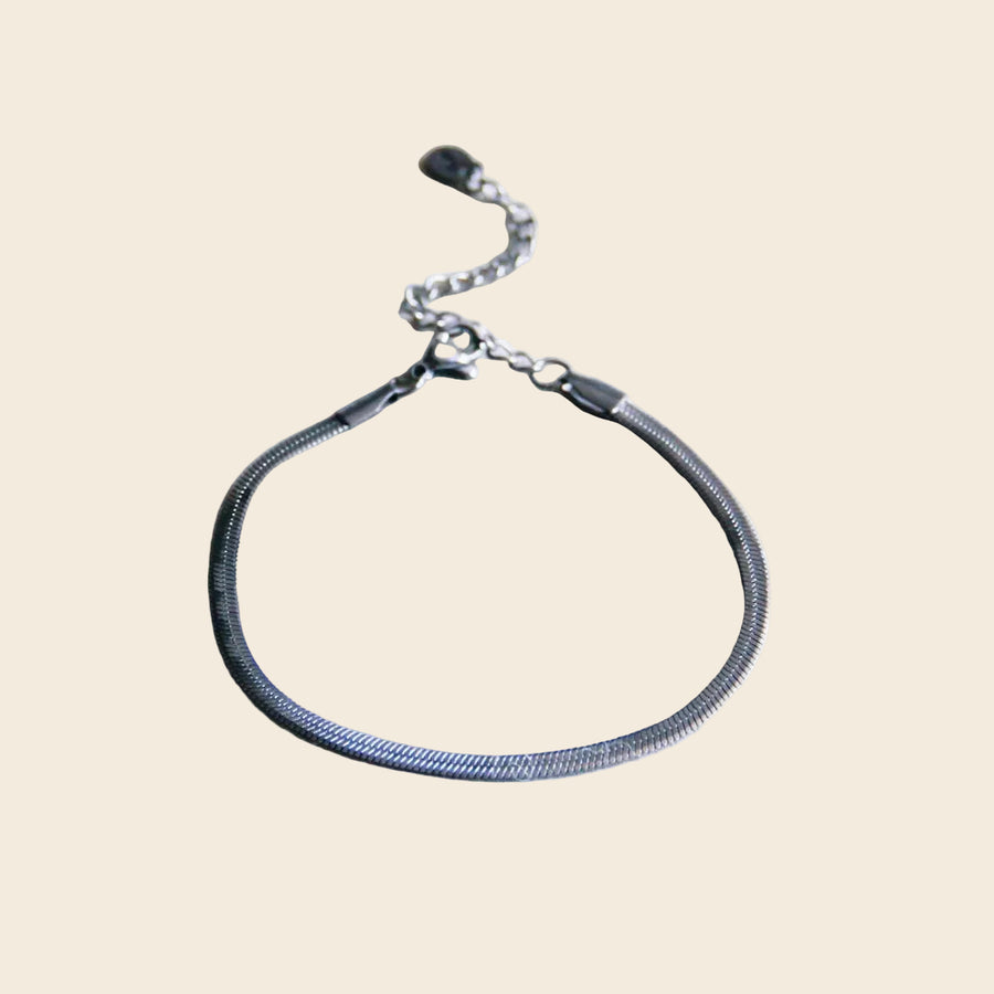 Flat Snake Bracelet - Silver