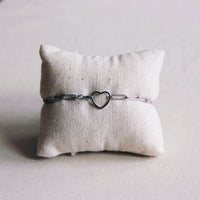 D-Chain Bracelet with Heart Lock - Silver - additional view 2