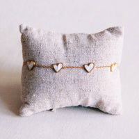Mother-of-Pearl Heart Bracelet - Gold - additional view 2
