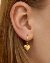 Heart Drop Earrings - Gold - additional view 2