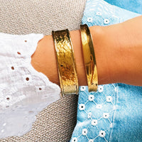 Wide Hammered Bangle - Gold - additional view 3