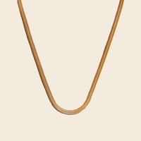 Flat snake chain necklace in gold