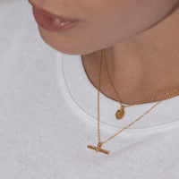 Gold T-Bar Necklace - additional view 3