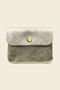Luce Metallic Leather Wallet - Gold