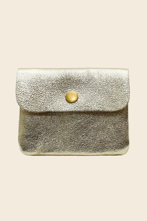Luce Metallic Leather Wallet - Gold