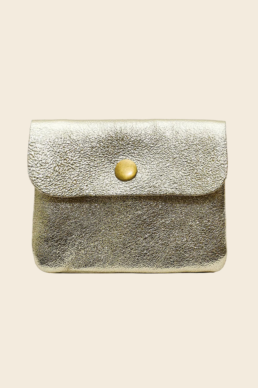 Luce Metallic Leather Wallet - Gold