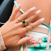 Gold open round ring detail