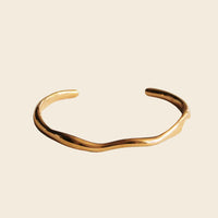 Wave Cuff Bangle - Gold