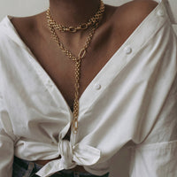 Chunky Gold Lariat Necklace - additional view 2