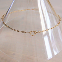 D-Chain Necklace with Heart Closure - Gold - additional view 2