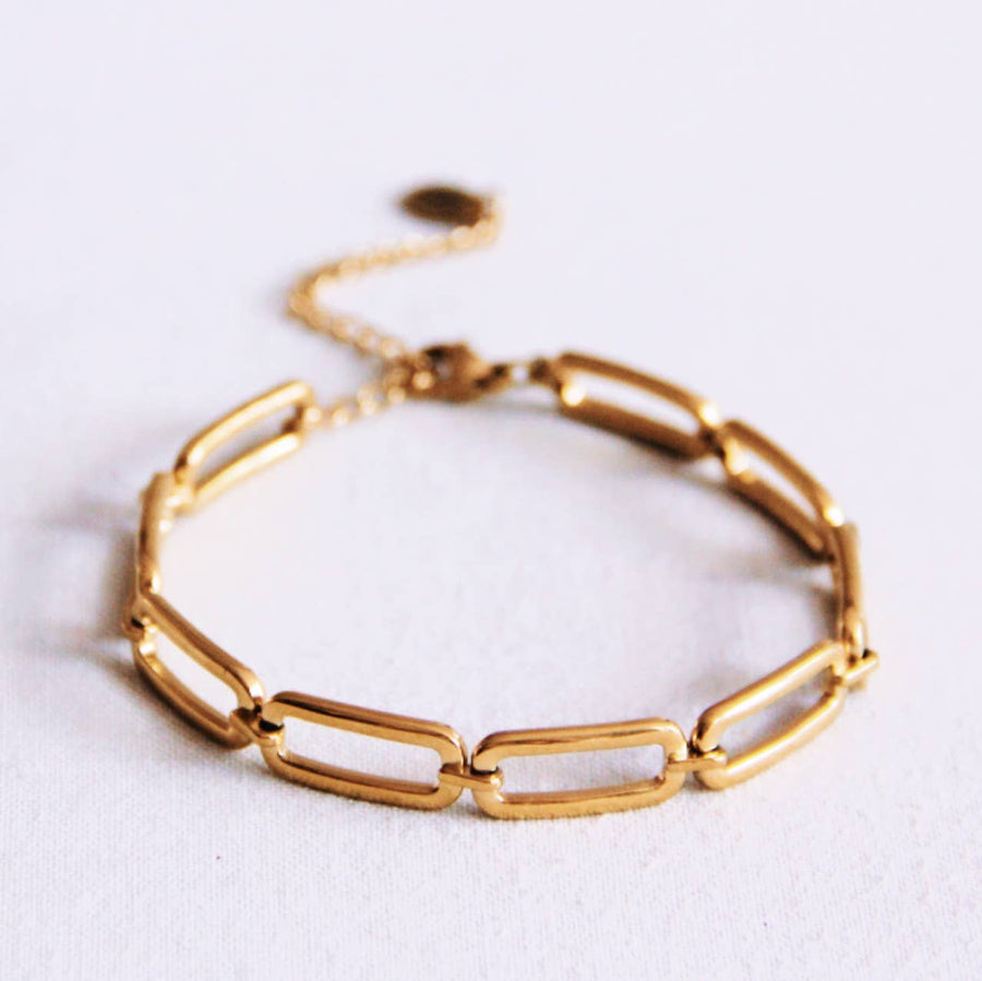 Elongated Link Bracelet - Gold