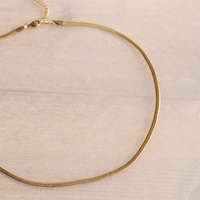 Flat Snake Chain Necklace 3mm - Gold - additional view 2