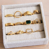 Gold open round ring styled