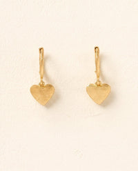 Heart Drop Earrings - Gold