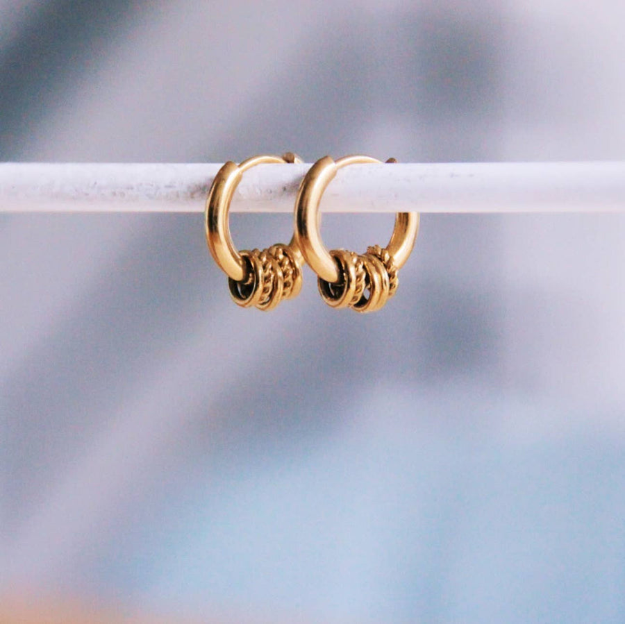 Twisted Hoop Earrings - Gold