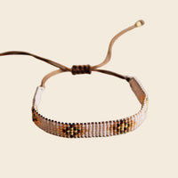 Woven Bead Bracelet - Nude & Cognac - additional view 2