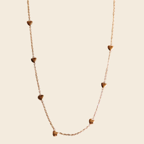 Delicate Hearts Necklace - Gold