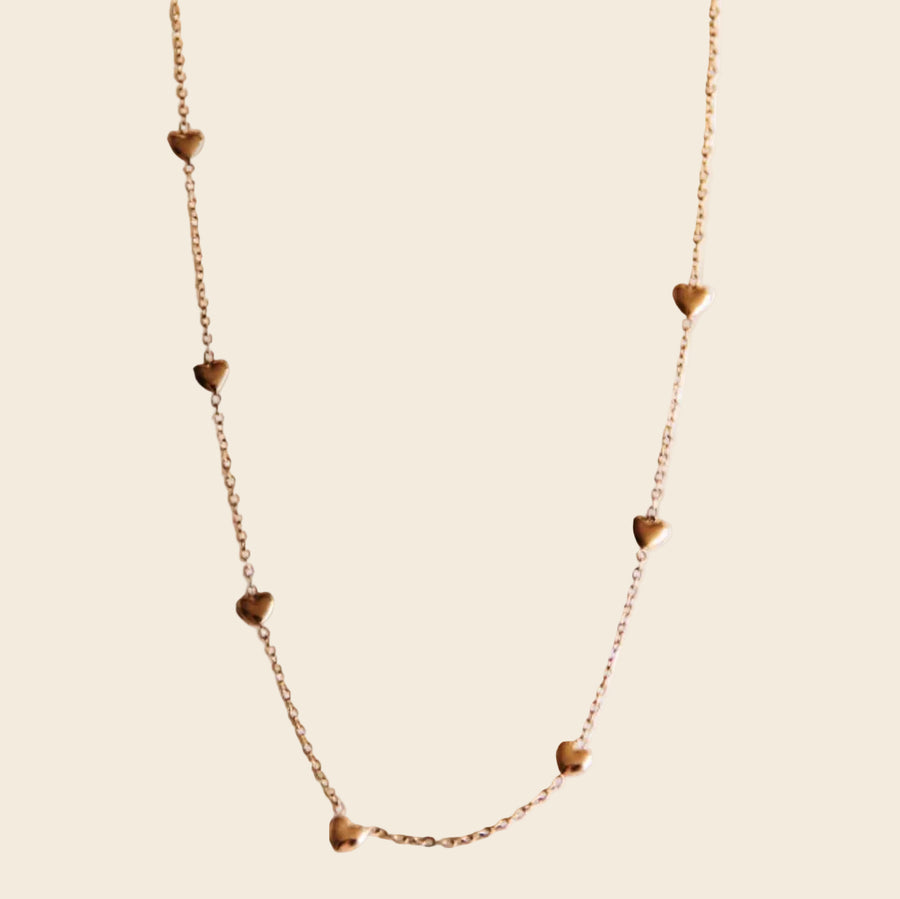 Delicate Hearts Necklace - Gold