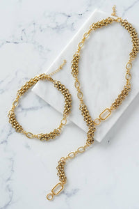 Chunky Gold Lariat Necklace