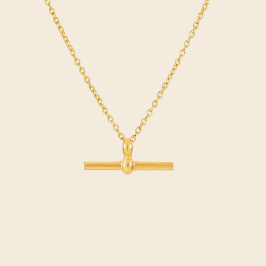 Gold T-Bar Necklace