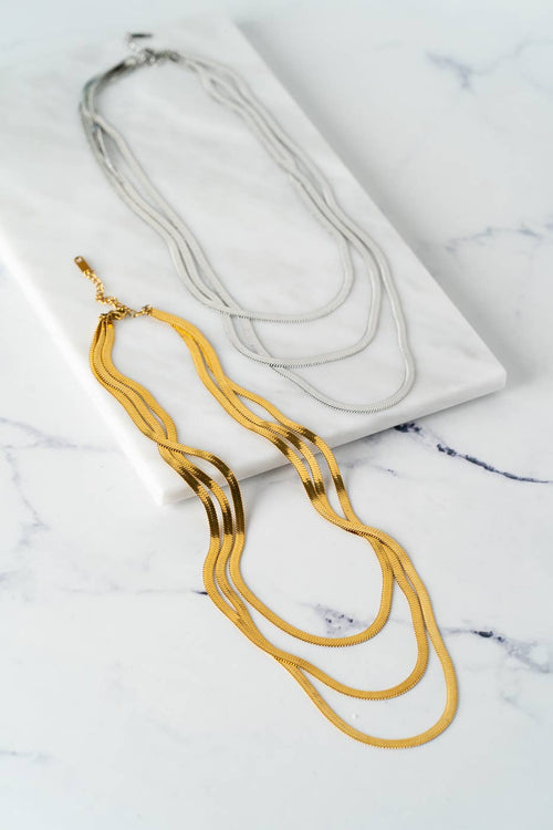 Triple Snake Chain Necklace