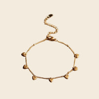 Mini Hearts Charm Bracelet - Gold