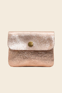 Luce Metallic Leather Wallet - Pink