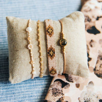 Woven Bead Bracelet - Nude & Cognac - additional view 3