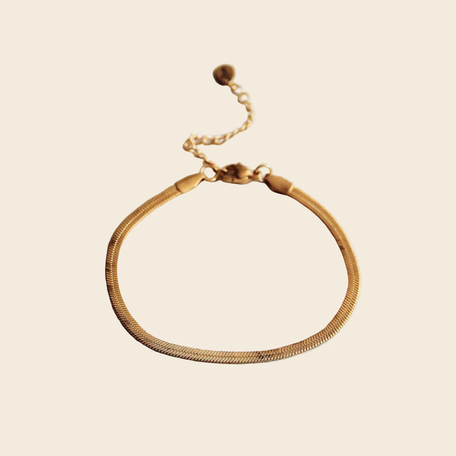 Flat Snake Bracelet - Gold