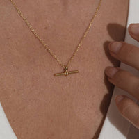 Gold T-Bar Necklace - additional view 5